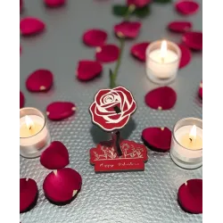 Valentine’s Day Rose Décor Set – Romantic Red Rose Ornaments, Single Rose