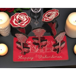 Valentine’s Day Rose Décor Set – Romantic Red Rose Ornaments, Flower Garden