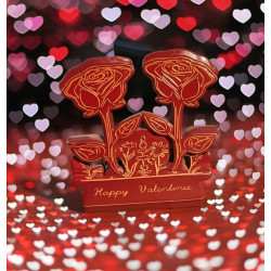 Valentine’s Day Rose Décor Set – Romantic Red Rose Ornaments, Double Rose
