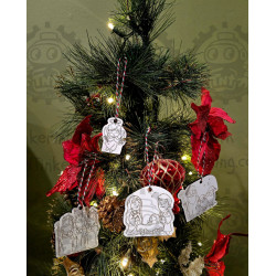 Nativity Set, Mary, Joseph, Baby Jesus, 3 Wisemen, Shepard, Angle, Wood Etched Christmas Ornaments