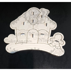 Gingerbread House shaped Puzzle, Gingerbread Man, Wood, Etched, recipe