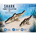 Mom and Sis - Shark Family Collection – Handmade Wooden Shark Set  | Playful Animals Collection