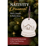 Nativity Ornament, Snow Globe Design, Mary Joseph &amp; Baby Jesus