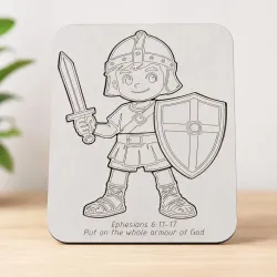 Boy - Armor of God Puzzle, Wooden Christian Learning Toy for Kids, Ephesians 6