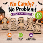 Halloween Handout Alternative, DIY Wooden Halloween Characters, Build &amp; Play Kit