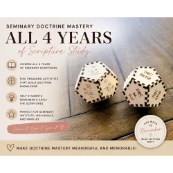 Seminary Doctrine Mastery Dice, Old Testament, New Testament, Book of Mormon, Doctrine and Covenants, 12 sided dice, DM, Scripture reference