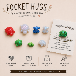 Pocket Hug/ Resin Animals Pocket Pal/ Elephant/Frog/Turtle/Stegosaurus Comfort Gift