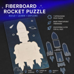 Laser Cut Wood Rocket Puzzle – Educational Space Diagram, STEM Toy (10" x 5.5")