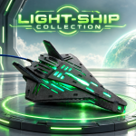 Luminous Fang LED 3D Spaceship Model, Programmable RGB Space Decor, Sci-Fi Display