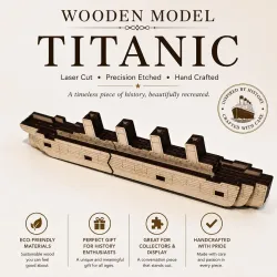 Laser Cut Basswood Titanic Model – 12 Inch Desk Decor, Splits in Half