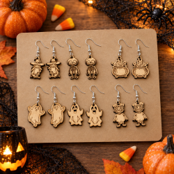 Halloween Dangle Earrings | Witch, Skeleton, Ghost, Frankenstein, Cauldron Spooky Jewelry, Perfect Gift