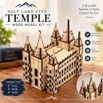 Salt Lake City Temple Wood 3D Model | Miniature Architectural Decor